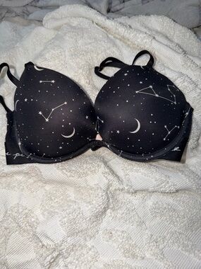 PINK Victoria's Secret Black Celestial Push-Up Bra